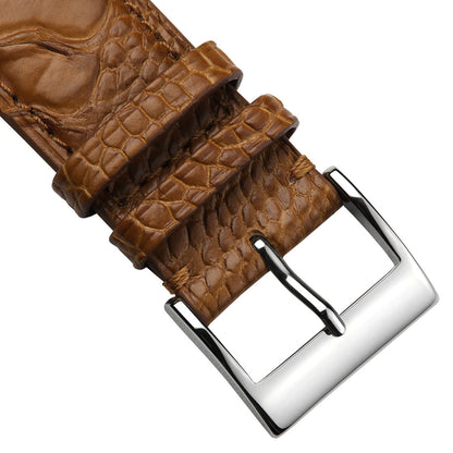 Durbuy Ostrich Leg Handmade Leather Watch Strap - Matt Cognac