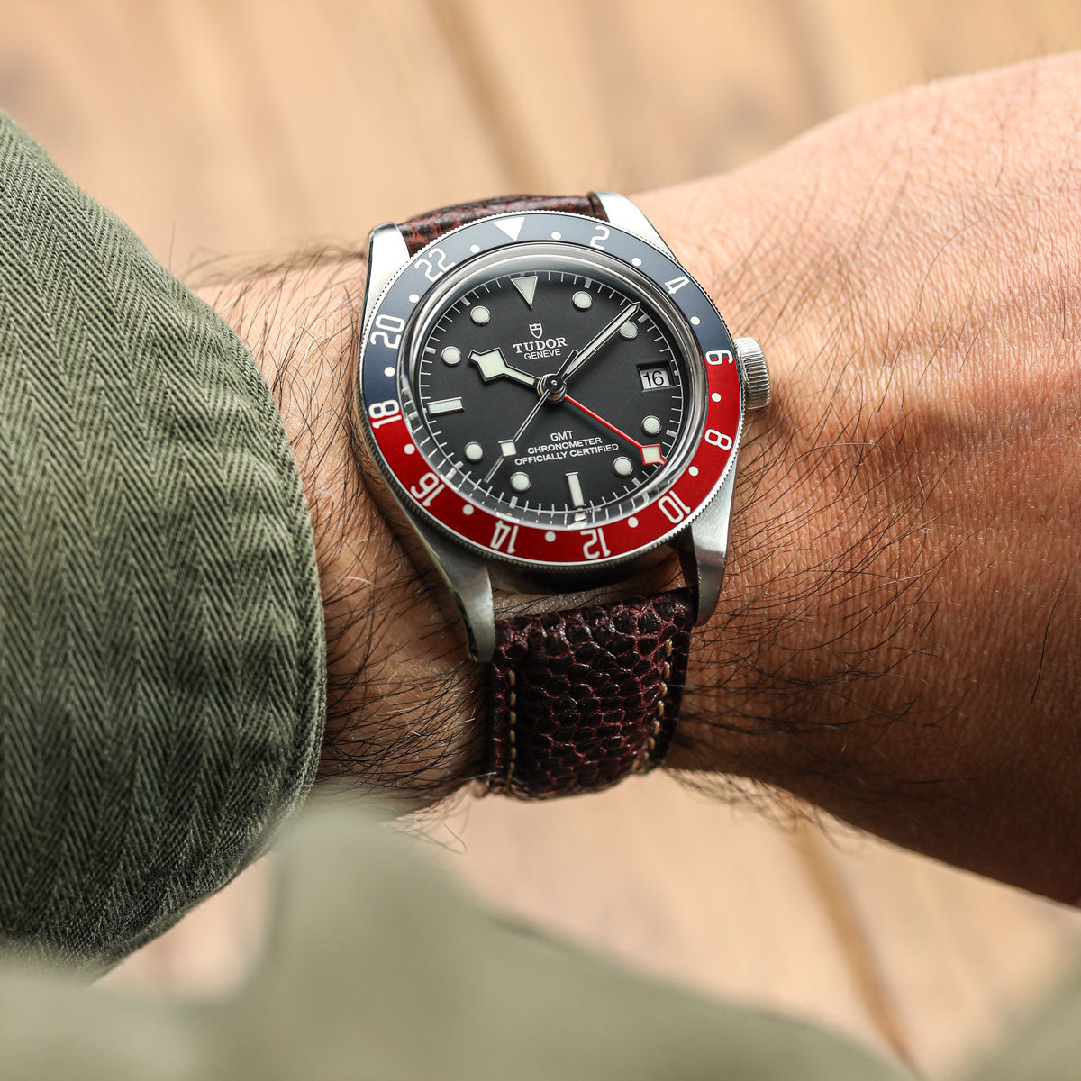 Bracelet de Montre En Cuir Padding Adassa - Marron Caviar Coffee Élégant