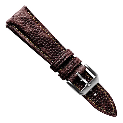 Bracelet de Montre En Cuir Padding Adassa - Marron Caviar Coffee Élégant