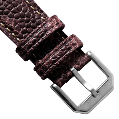 Bracelet de Montre En Cuir Padding Adassa - Marron Caviar Coffee Élégant