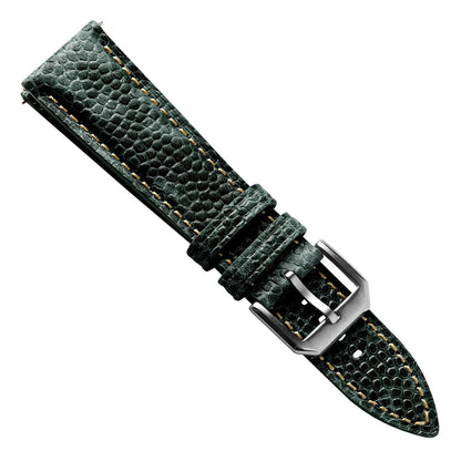 BraceletMontre en Cuir Pailleté Adassa - Vert Caviar Élégant