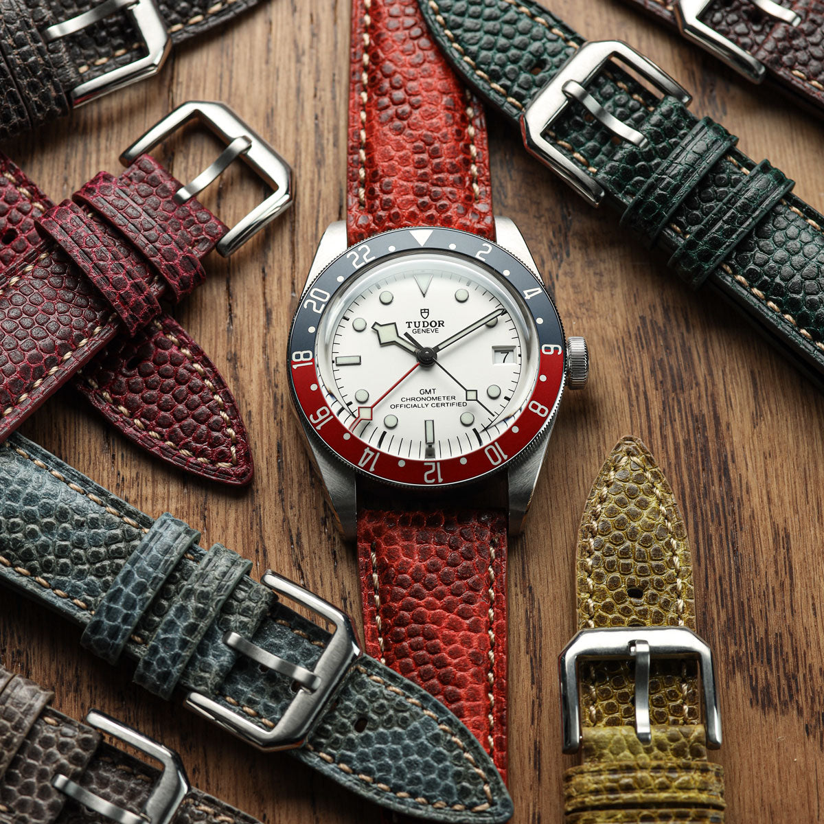 Bracelet de Montre En Cuir Padding Adassa - Marron Caviar Coffee Élégant