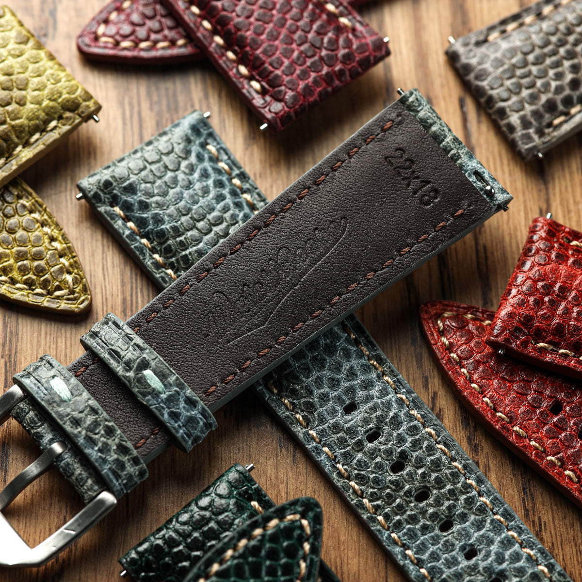 Bracelet de Montre En Cuir Padding Adassa - Marron Caviar Coffee Élégant