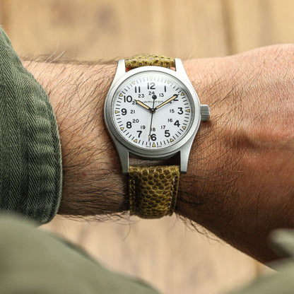 Bracelet de Montre En Cuir Padding Adassa - Marron Caviar Coffee Élégant