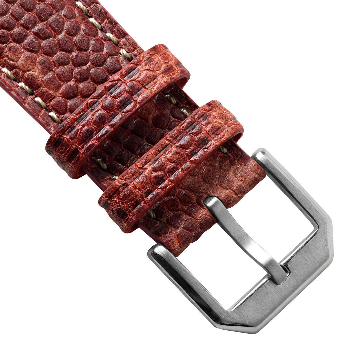 Bracelet en cuir rembourré Adassa - Caviar Ember Orange pour une élégance sophistiquée