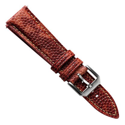 Bracelet en cuir rembourré Adassa - Caviar Ember Orange pour une élégance sophistiquée