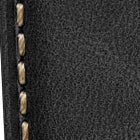 Bracelet en cuir véritable rembourré Whitby en noir pastel pour une élégance raffinée