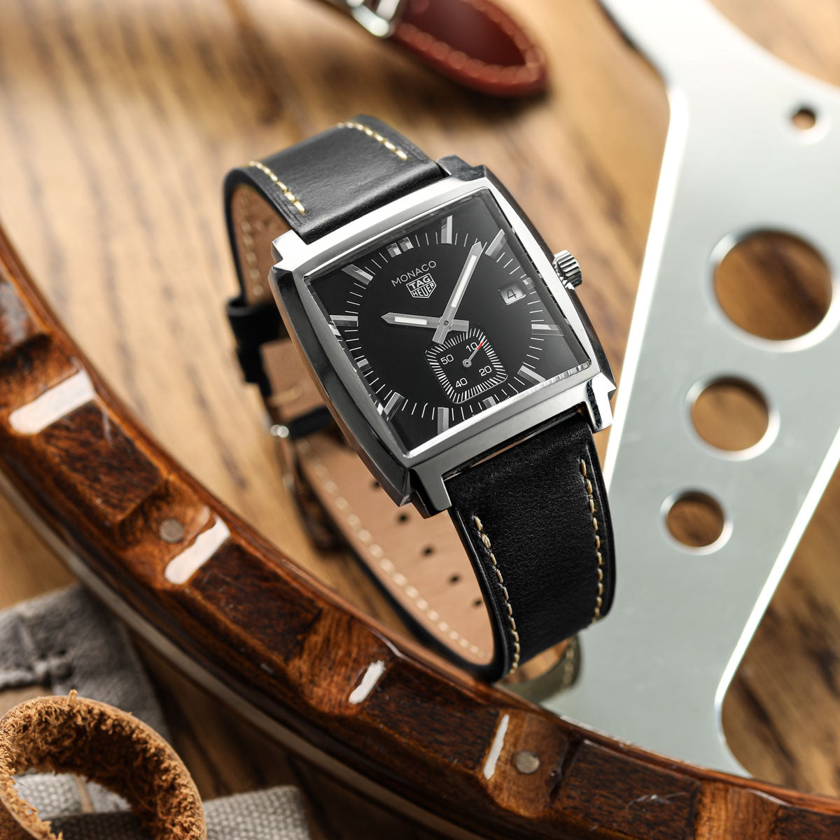 Brixham Flat Lederarmband für Uhr - Elegantes Schwarz