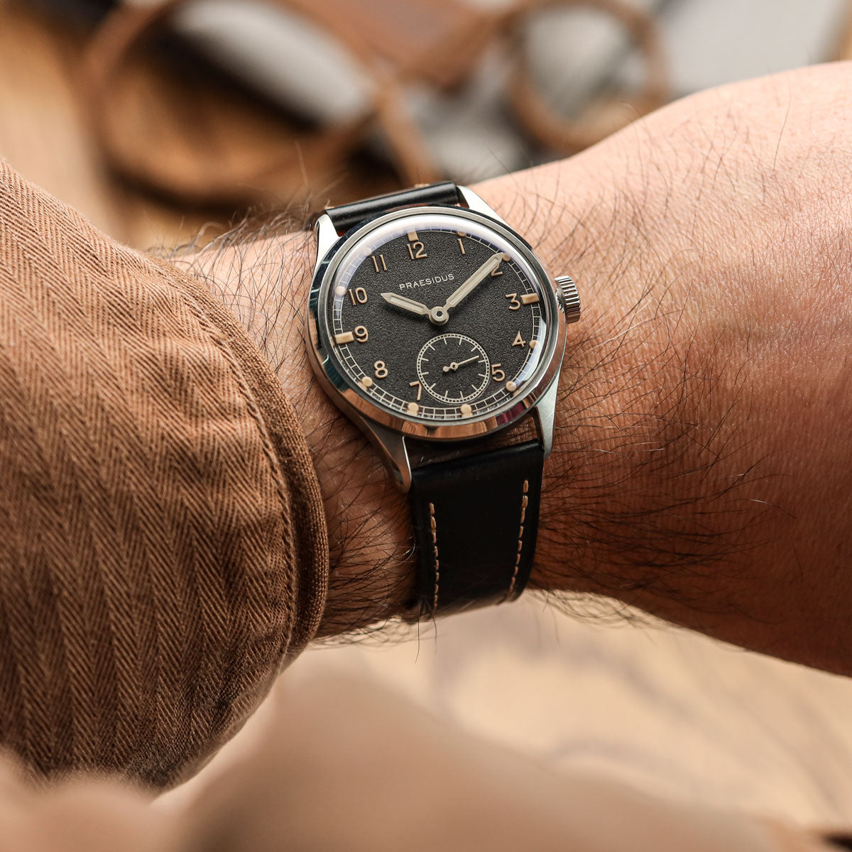 Brixham Flat Lederarmband für Uhr - Elegantes Schwarz