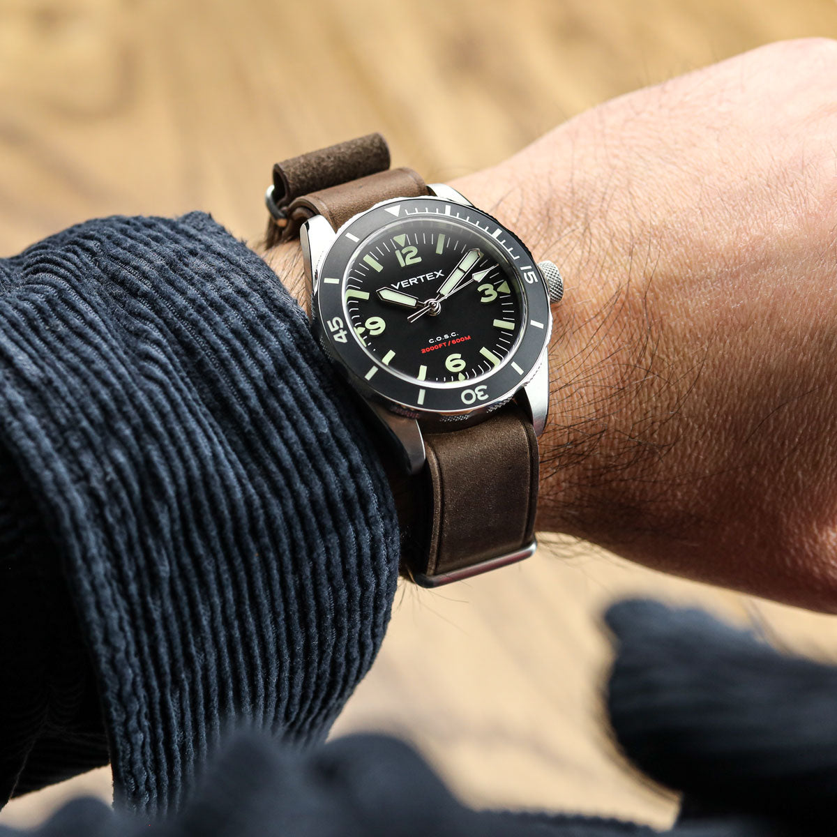 Cambridge Genuine Leather British Military Watch Strap - Chocolate Brown