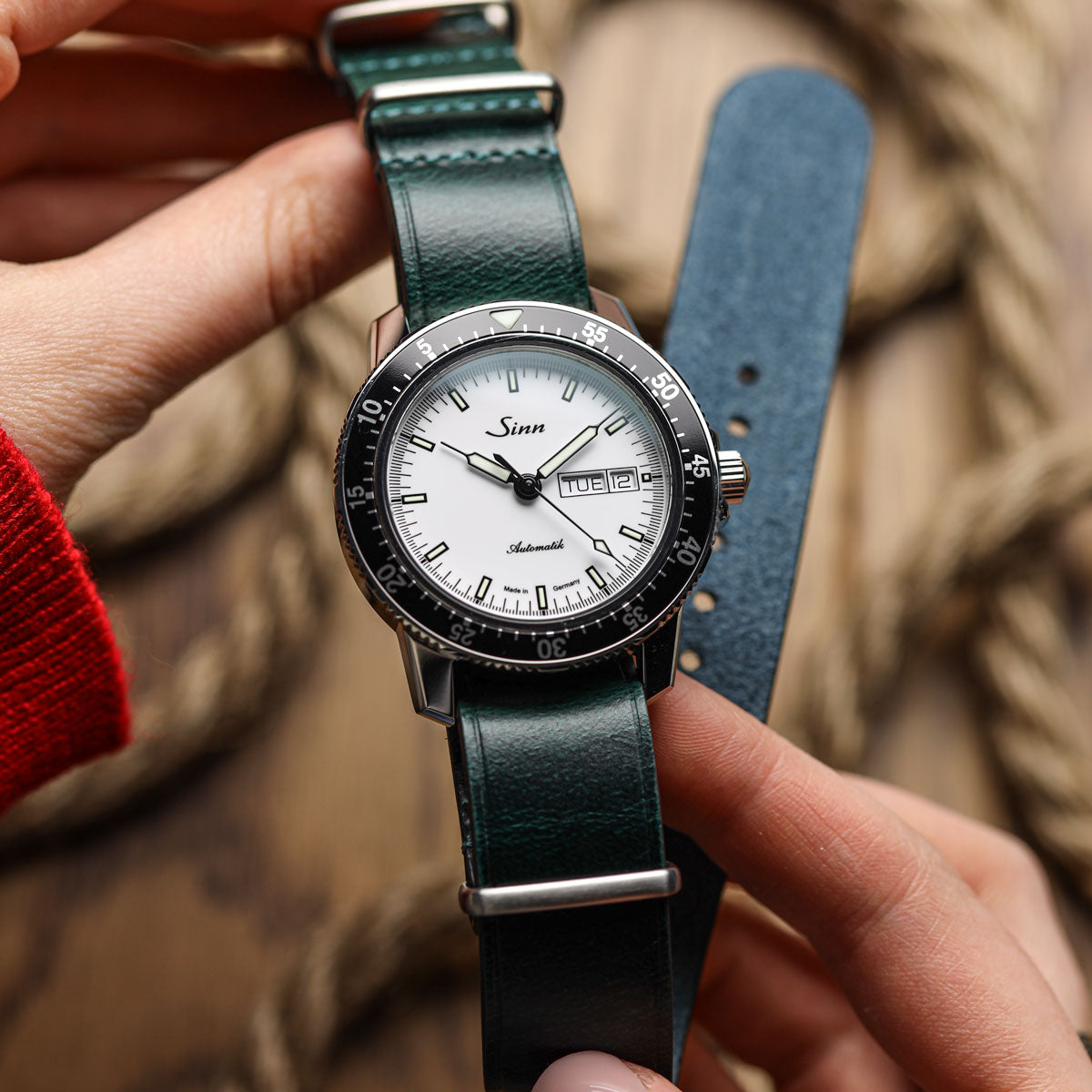 Cambridge Genuine Leather British Military Watch Strap - Vintage Teal