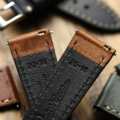 Flat Highley Genuine Leather Watch Strap - Reef