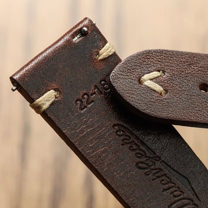 Classic Simple Handmade Italian Leather Watch Strap - Chocolate Brown