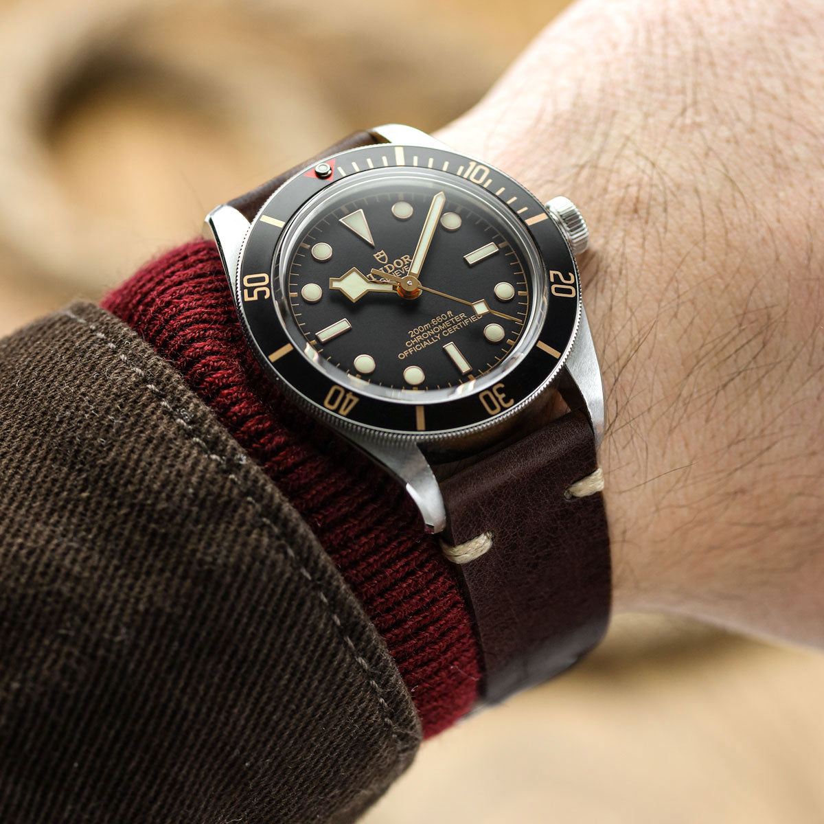 Classic Simple Handmade Italian Leather Watch Strap - Chocolate Brown