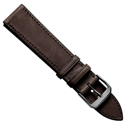 Camden Hand-Stitched Genuine Leather Watch Strap - Mocha Dark Brown
