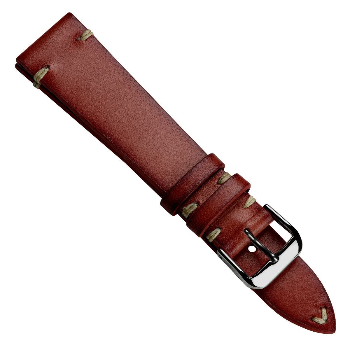 WatchGecko Oakley V-Stitch Hand-Painted Watch Strap - Mahogany