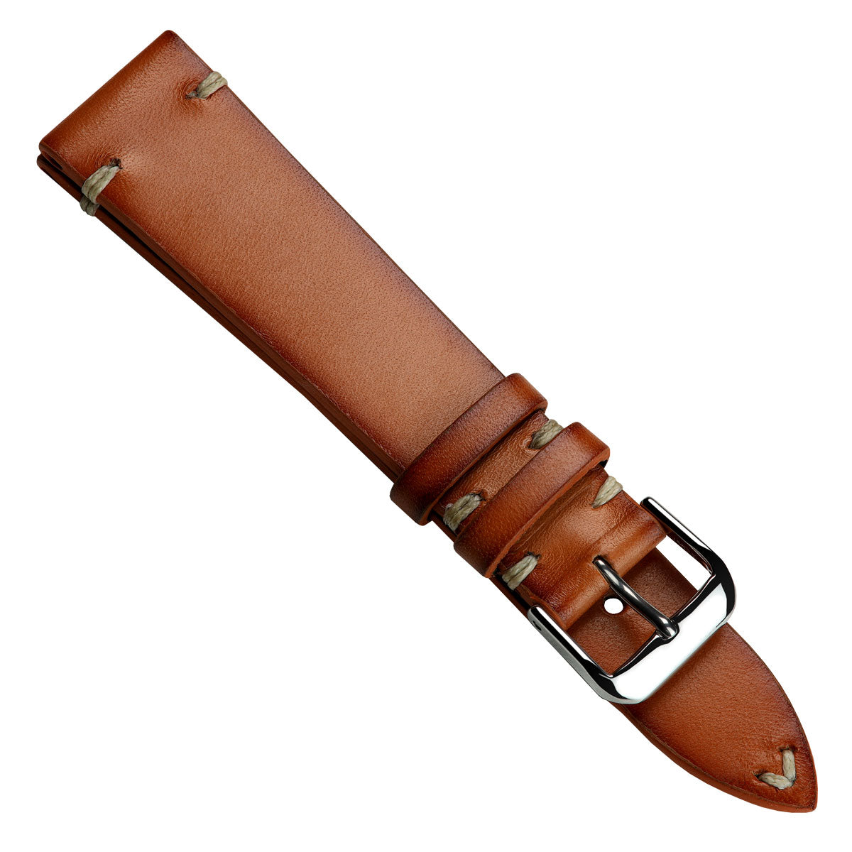 WatchGecko Oakley V-Stitch Hand-Painted Watch Strap - Cognac