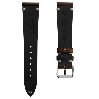 WatchGecko Oakley V-Stitch Hand-Painted Watch Strap - Dark Brown