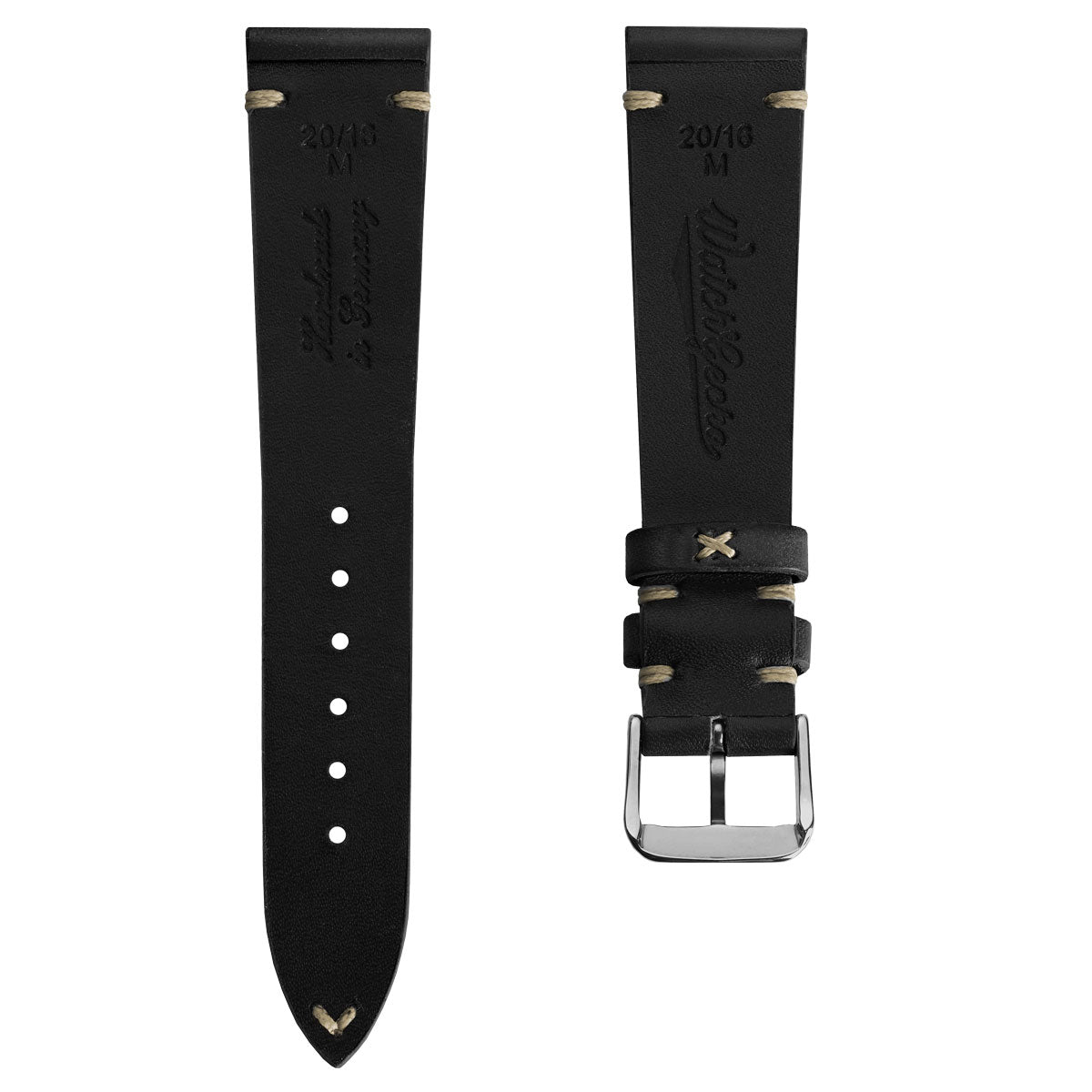 WatchGecko Oakley V-Stitch Hand-Painted Watch Strap - Black