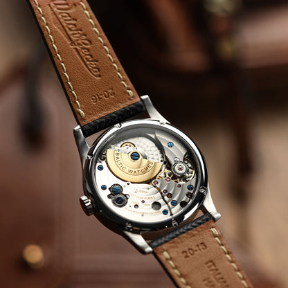 Courroie de montre en cuir italien Epsom cousue à la main - Jaune Alpin