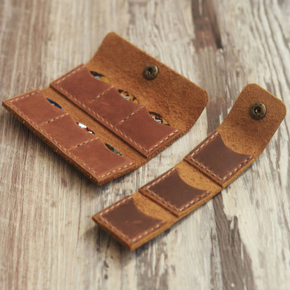 Étui personnalisé pour médiators de guitare, pochette porte-médiators en cuir vieilli, rangement pour 6 médiators – Cadeau parfait pour musiciens de guitare et ukulélés