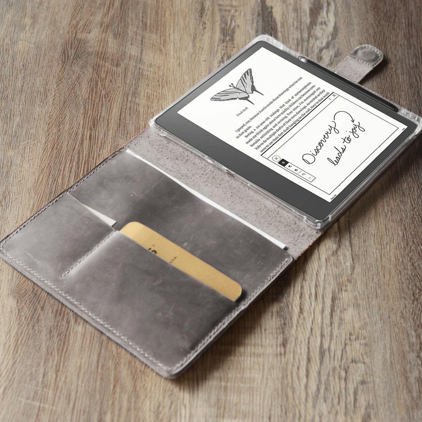 Étui en cuir personnalisé pour Kindle Scribe - Cuir gravé de style artisanal - Modèle 606-SC