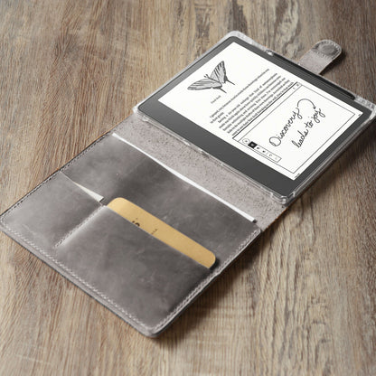 Étui en cuir personnalisé pour Kindle Scribe - Cuir gravé de style artisanal - Modèle 606-SC