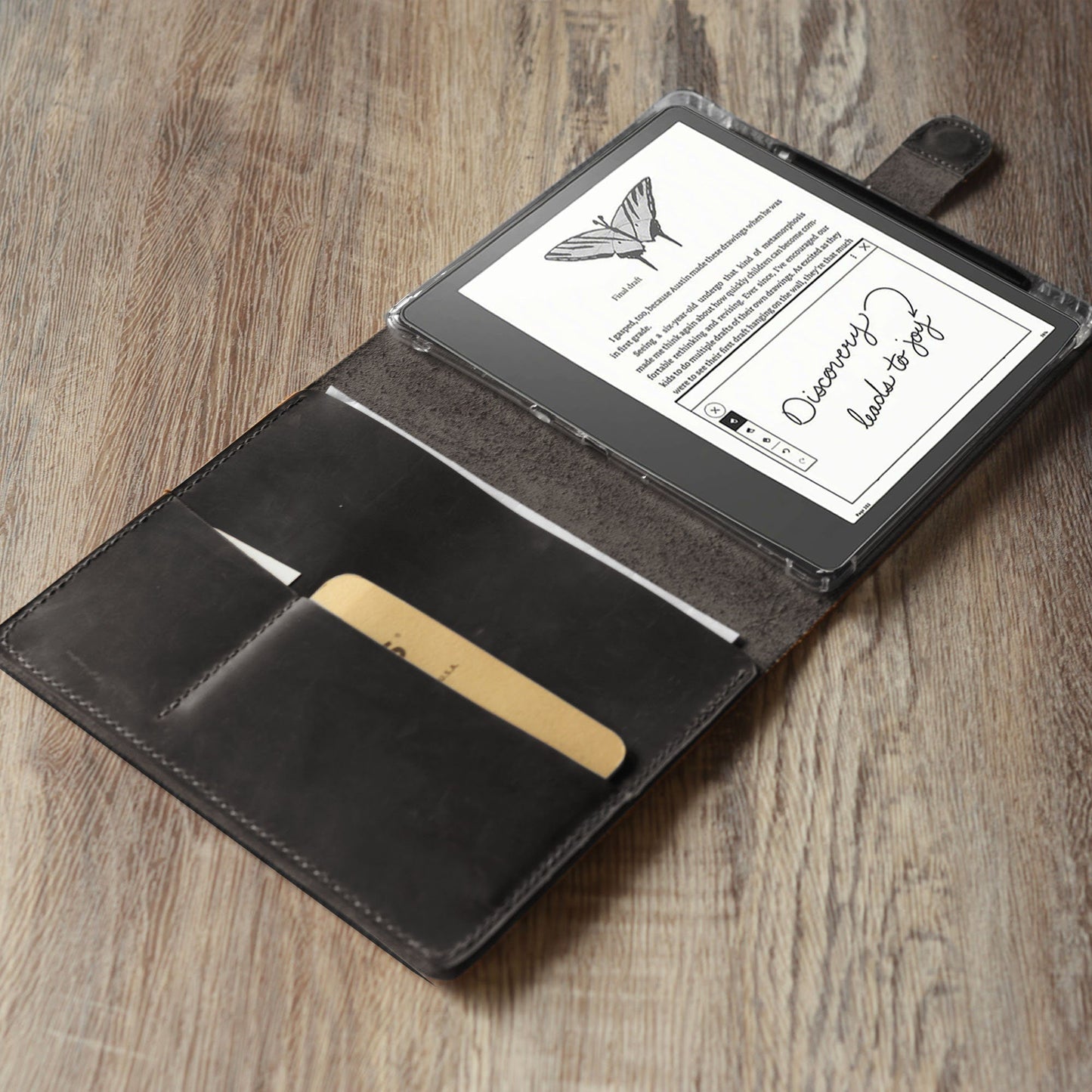 Étui en cuir personnalisé pour Kindle Scribe - Cuir gravé de style artisanal - Modèle 606-SC