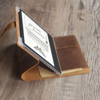 Étui en cuir personnalisé pour Kindle Scribe - Plusieurs couleurs disponibles - Modèle 607-SC