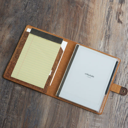 Folio en cuero personalizado para tableta reMarkable - Cuero trabajado a mano - Modelo 607