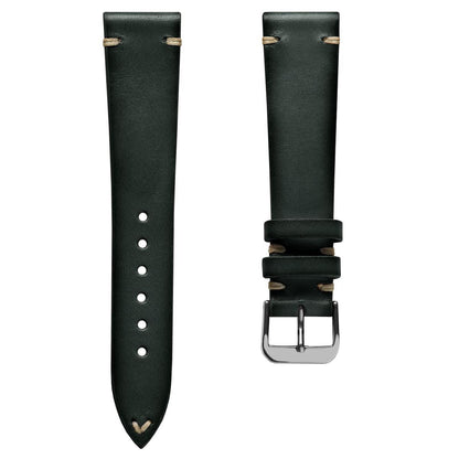 WatchGecko Oakley V-Stitch Hand-Painted Watch Strap - Forest Green