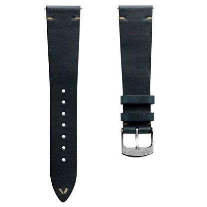 Genuine Horween Chromexcel® V-Stitch Leather Watch Strap - Chromexcel Seaweed Green