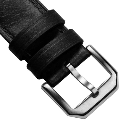 Tenby Genuine Leather Watch Strap – Elegant Black Padded Design