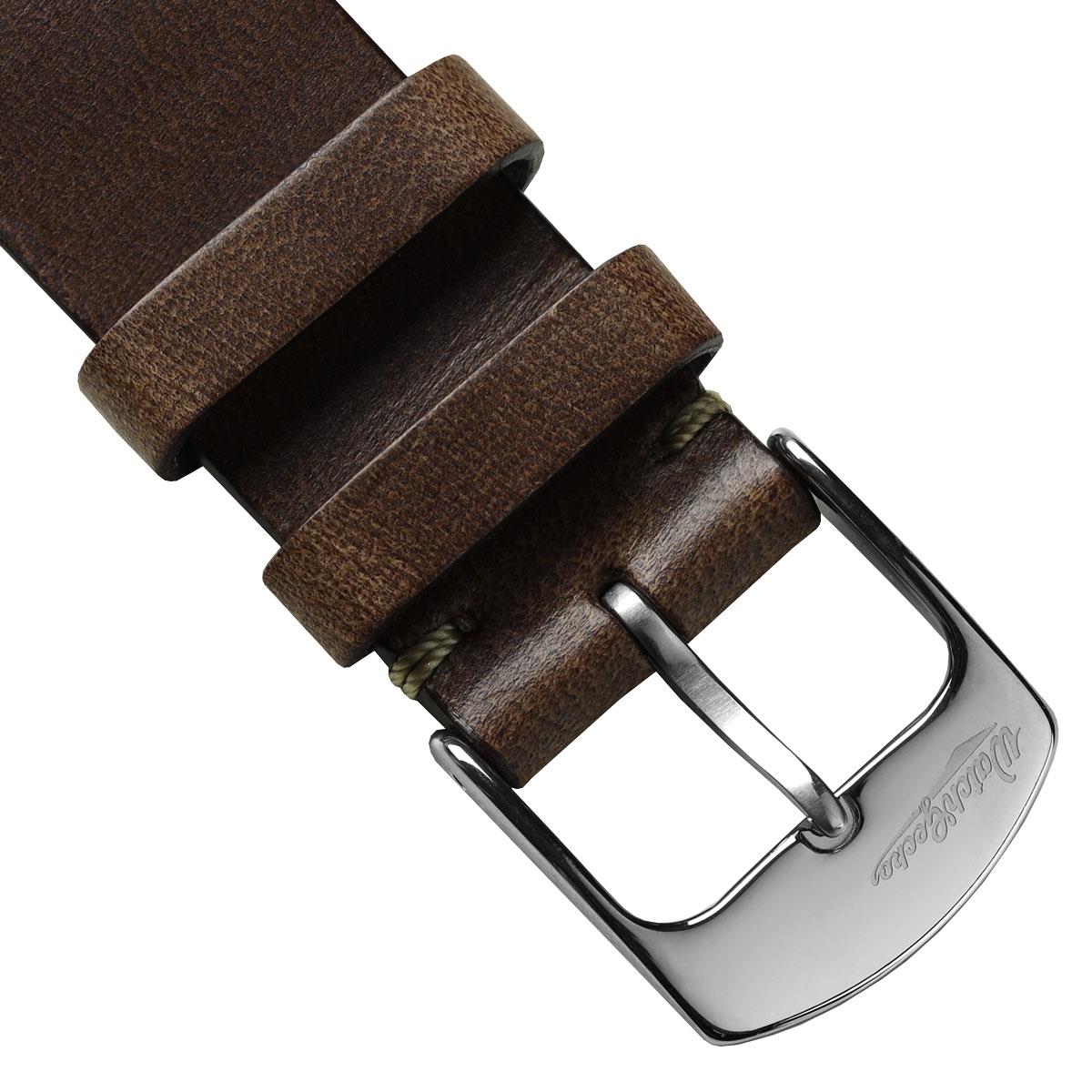 Genuine Horween Chromexcel® V-Stitch Leather Watch Strap - Chromexcel Dark Brown