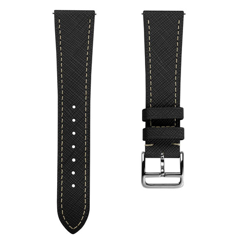 Bracelet montre en cuir Saffiano Brixham Noir Élégant