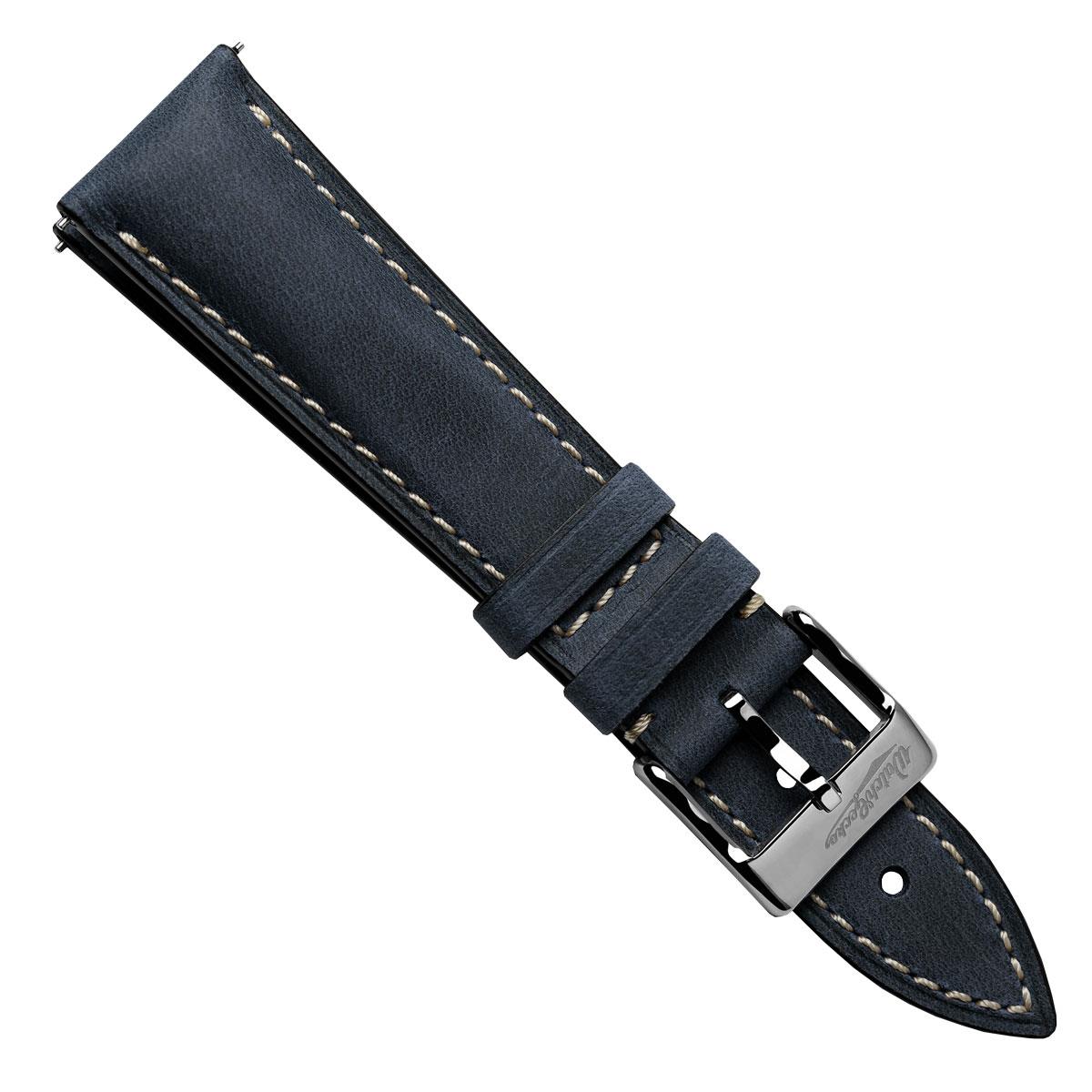 Original Highley Padded Crazy Horse Italian Leather Watch Strap - Peacock