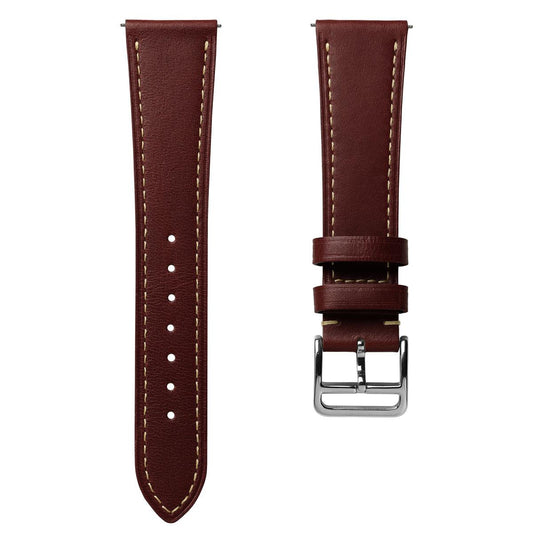 Brixham Flat Leather Watch Strap - Timeless Chestnut Brown for Sophisticated Style