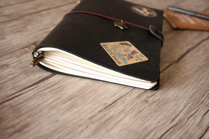 Custom Black Leather Notebook