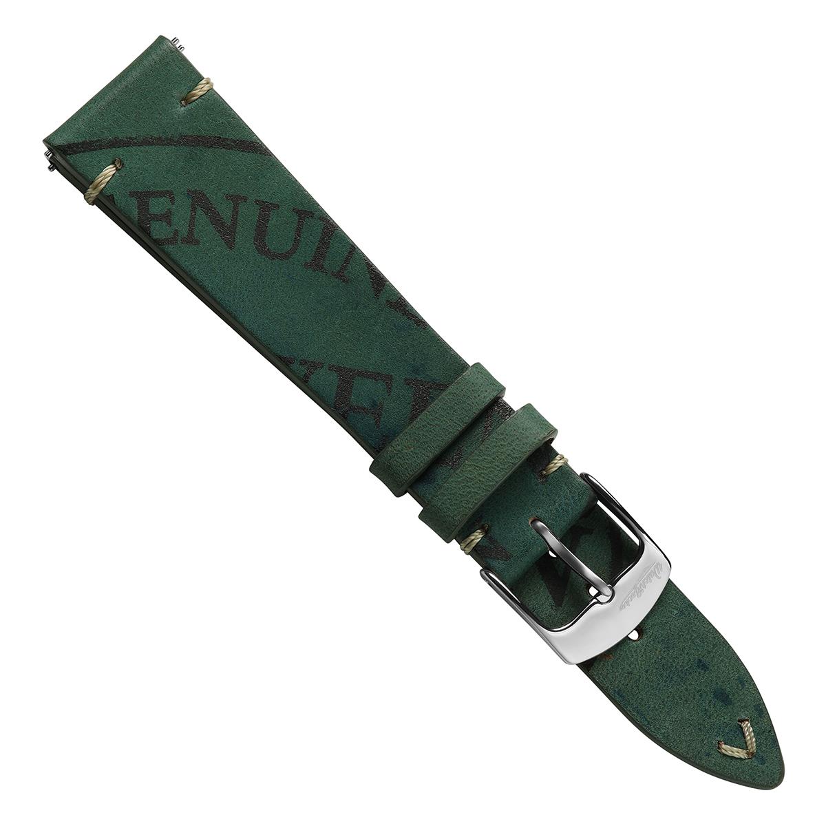 Newham Inverted Horween Shell Cordovan Watch Strap - Hunter Green