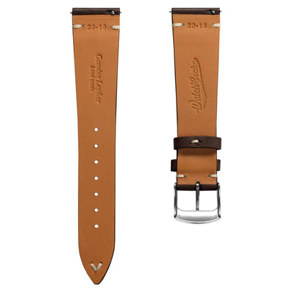 Badalassi Carlo Minerva Box Genuine Leather Watch Strap - Dark Brown