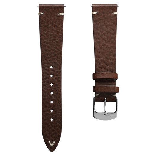 Badalassi Carlo Minerva Box Genuine Leather Watch Strap - Chocolate Brown