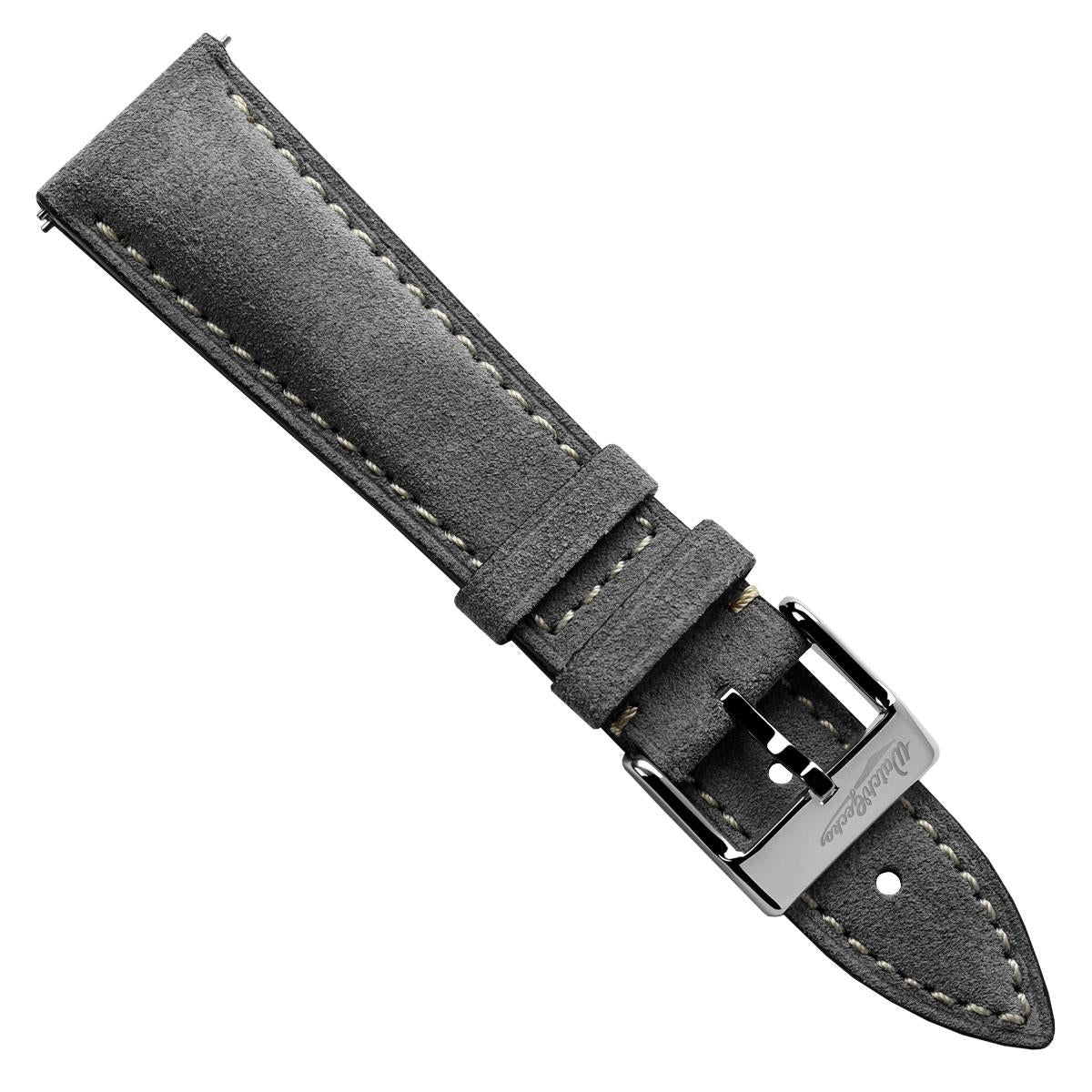 Original Highley Padded Suede Italian Leather Watch Strap - Anthracite