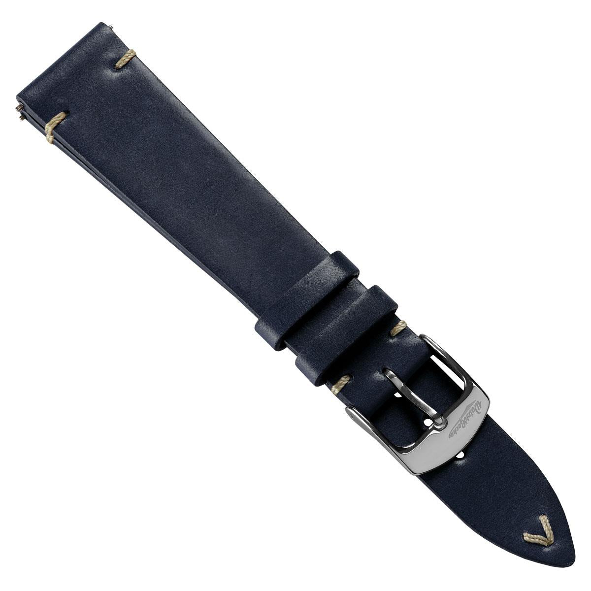 Cromford Horween Shell Cordovan Leather Watch Strap - Navy Blue