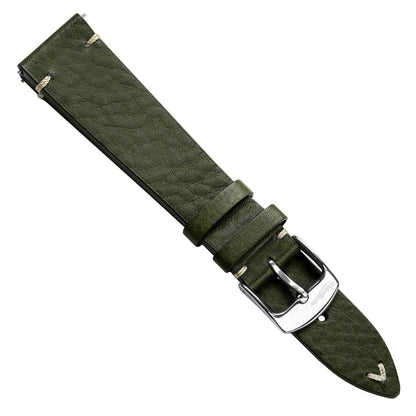 Badalassi Carlo Minerva Box Genuine Leather Watch Strap - Olive Green
