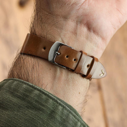 Cromford Horween Shell Cordovan Leather Watch Strap - Elegant Light Brown Finish