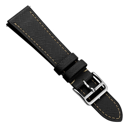Bracelet montre en cuir Saffiano Brixham Noir Élégant