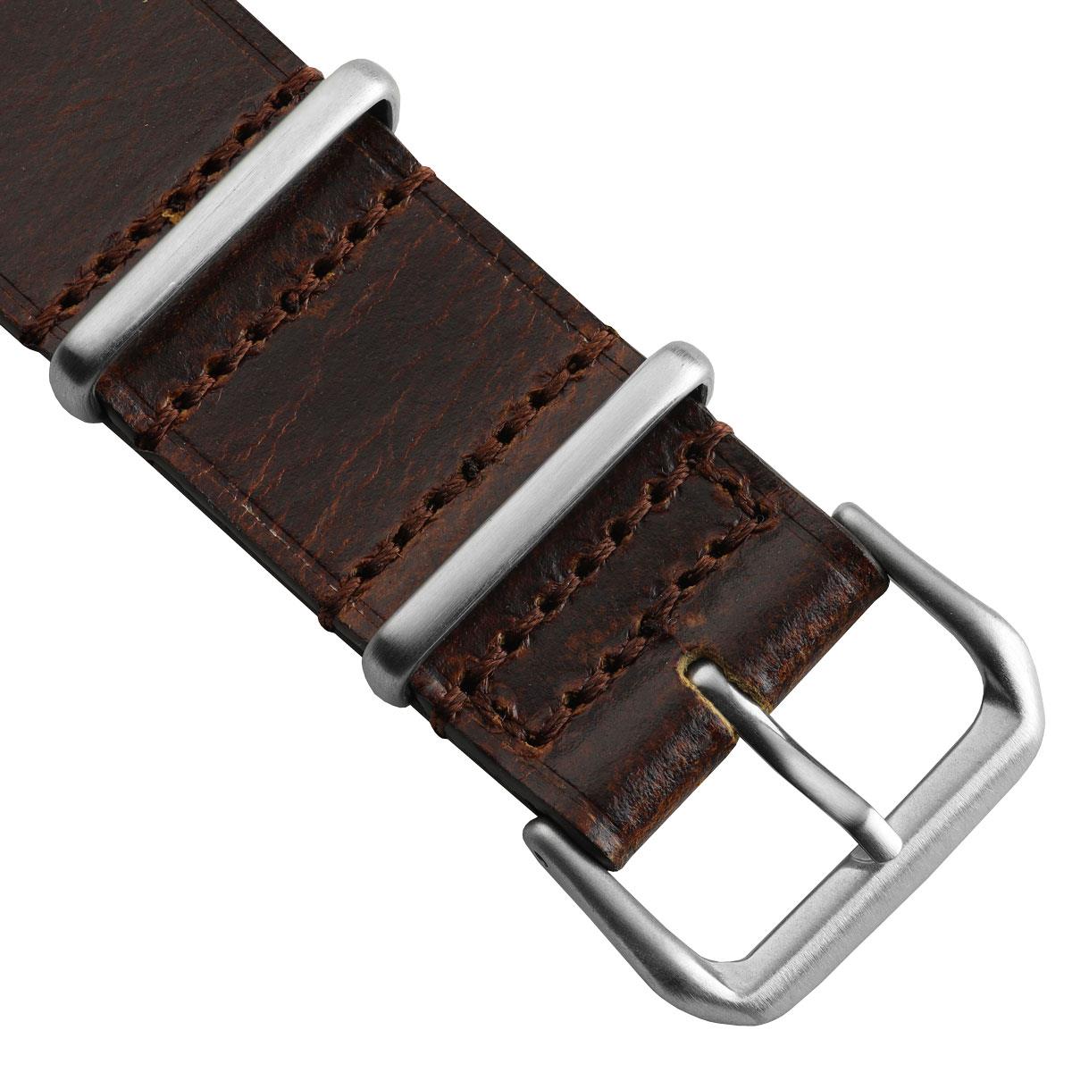 Cambridge Genuine Leather British Military Watch Strap - Reddish Brown