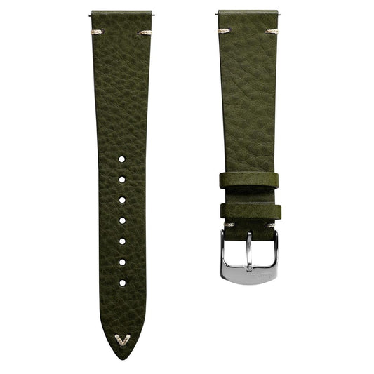 Badalassi Carlo Minerva Box Genuine Leather Watch Strap - Olive Green