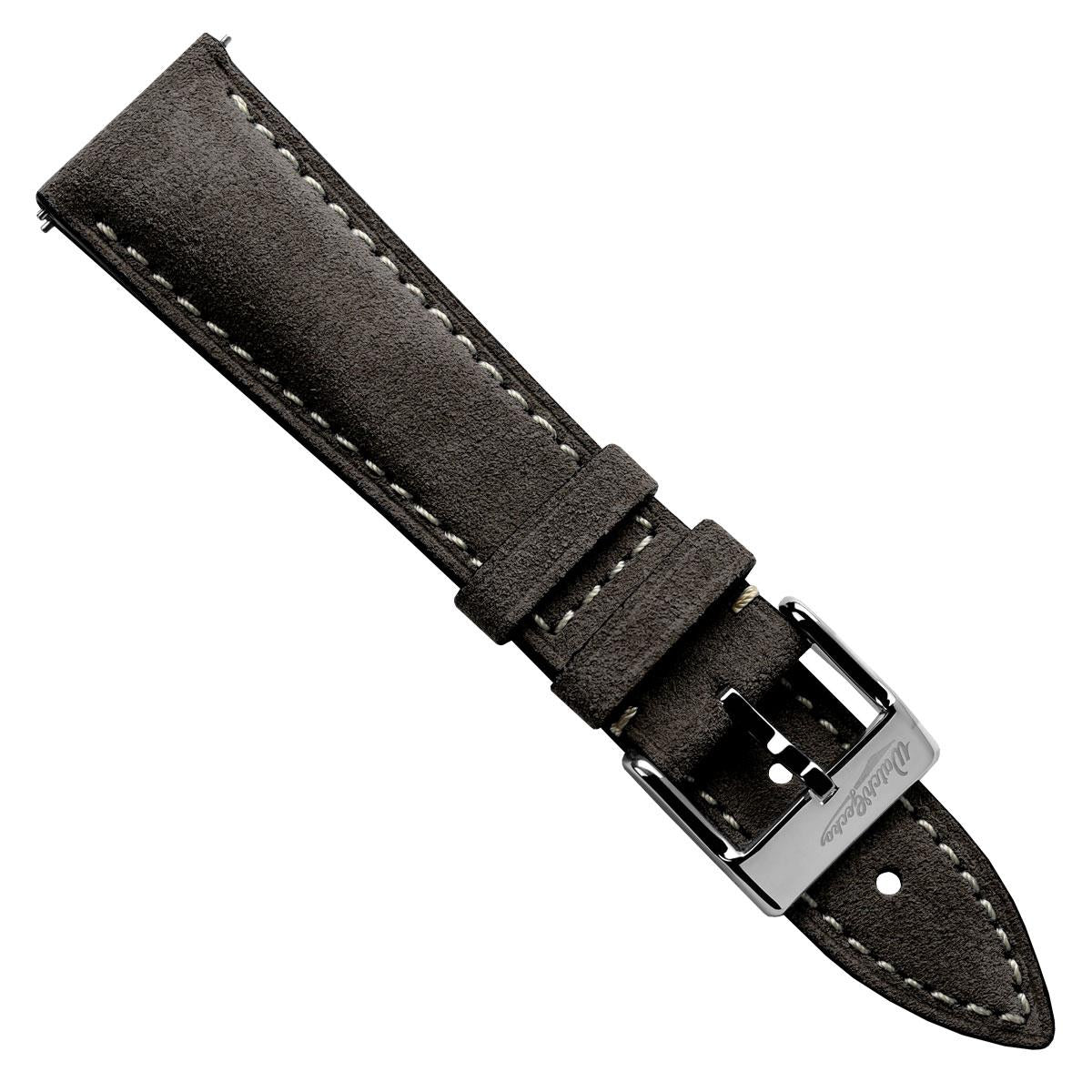 Original Highley Padded Suede Italian Leather Watch Strap - Ebano