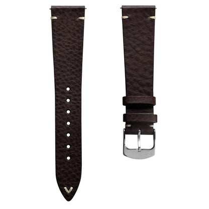 Badalassi Carlo Minerva Box Genuine Leather Watch Strap - Dark Brown